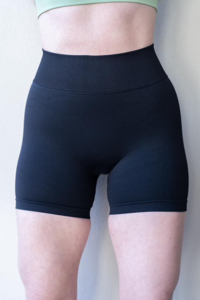 Scrunch bum shorts in black
