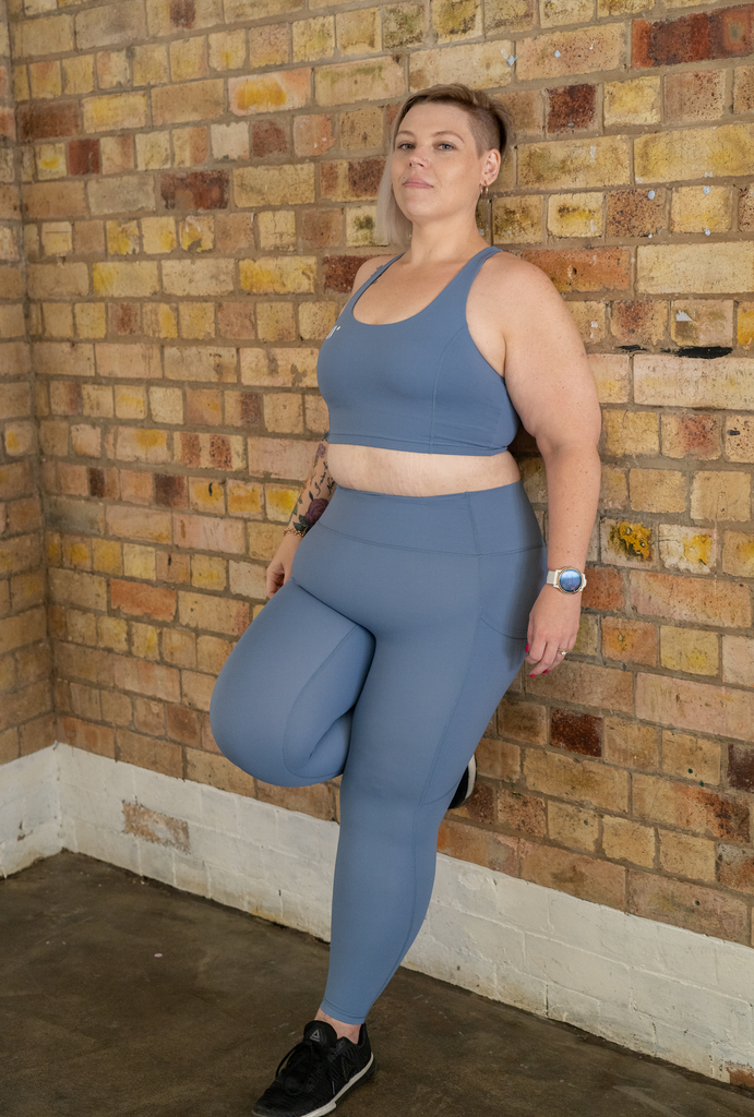 Blue leggings with pockets activewear Fitt Haven